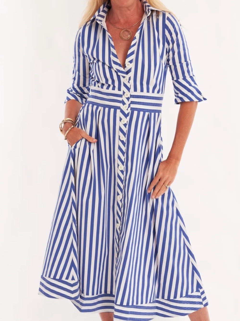 CK Bradley Monaco dress blue/white stripe - Picture 7 of 7